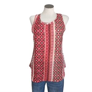 Van Heusen Round Neck Sleeveless Pink & Cream Color Women's Top Size S